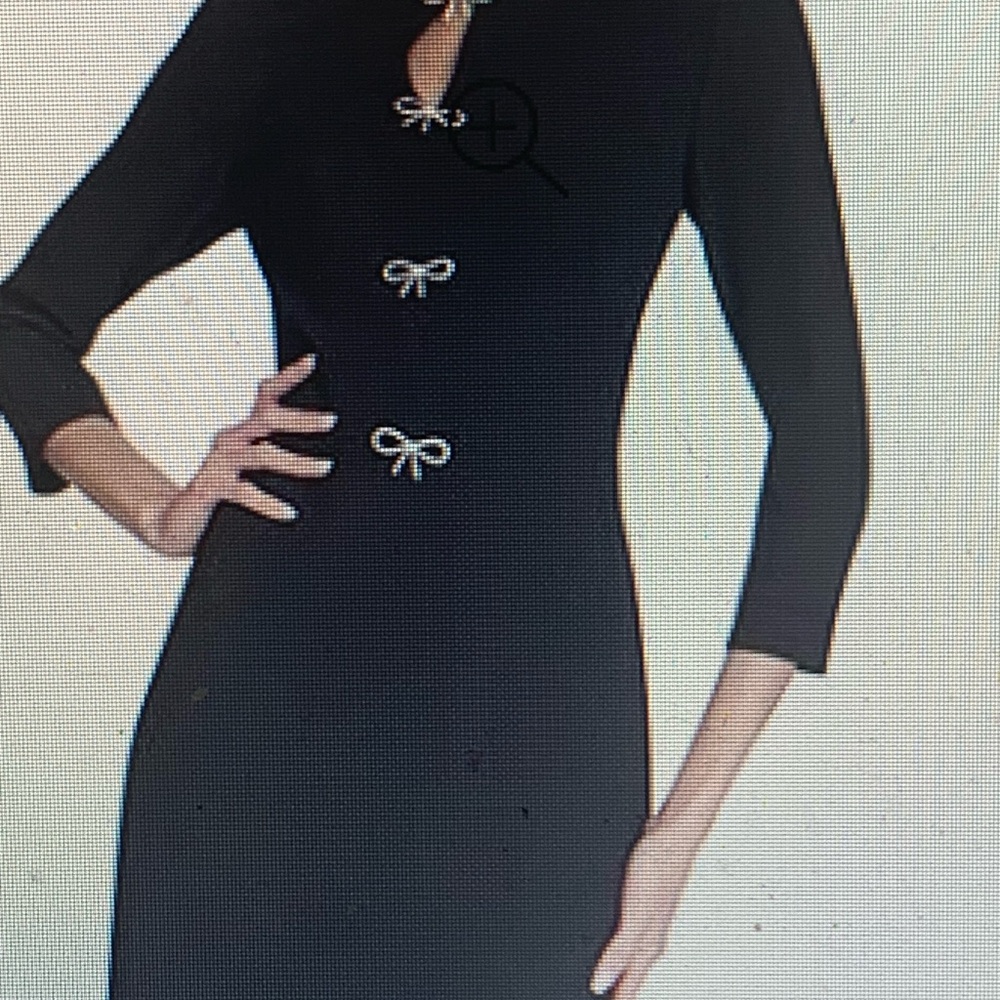 Eliza J Black Long Sleeve Dress with Bow Details